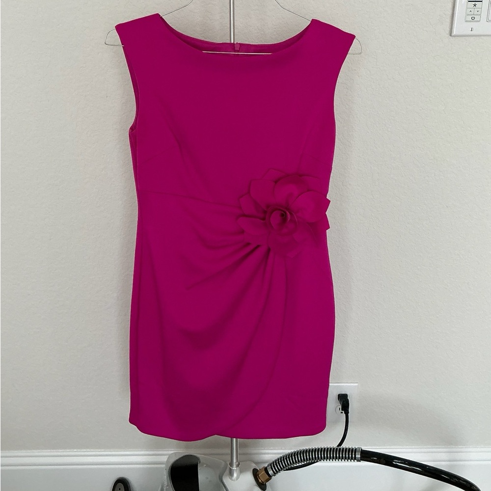 Jessica Howard Fuchsia Mini Dress with Floral Detail